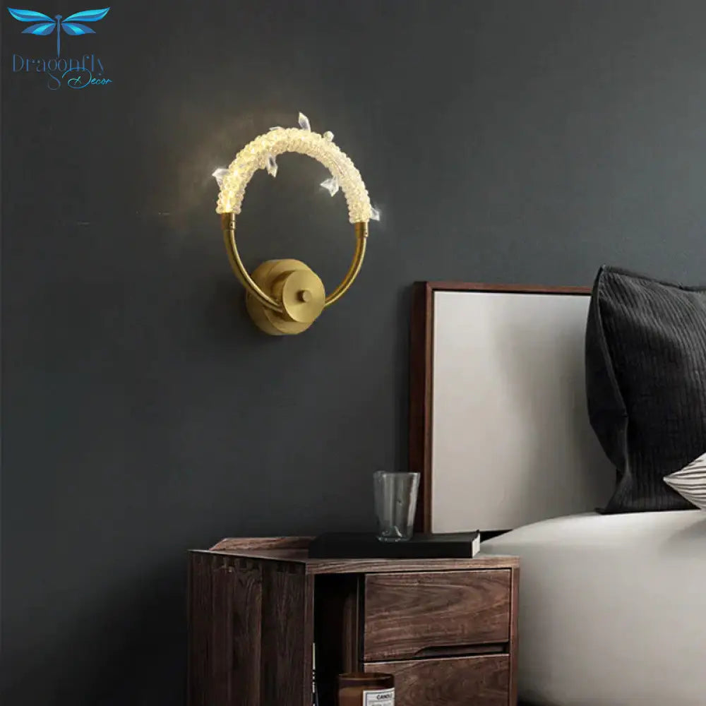 Nordic Luxury Wall Lamp Crystal Copper Lamps