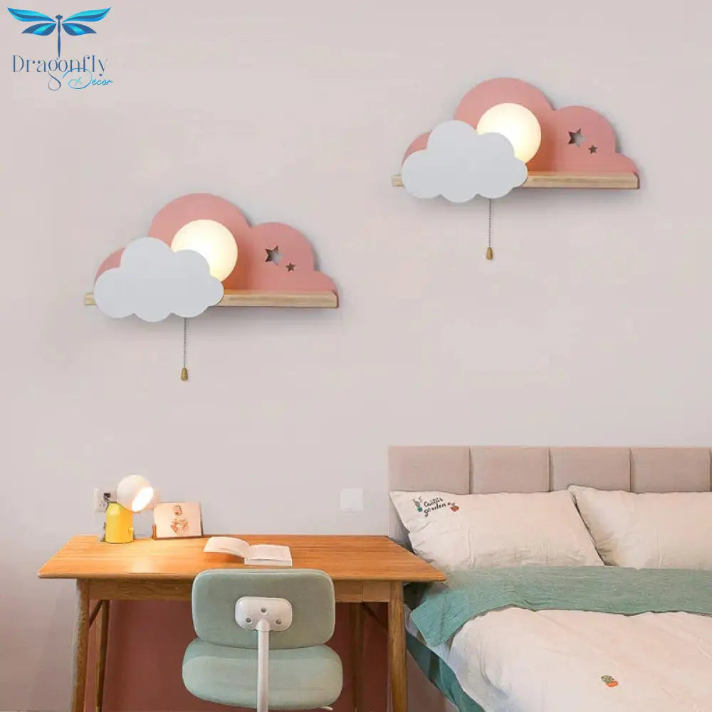 Nordic Macaron Led Cloud Glass Wall Lamps For Children Room Lamp