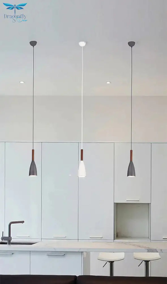Nordic Minimalism Droplight E27 Aluminum Wood Pendant Lights Home Restaurant Decor Lighting Lamp