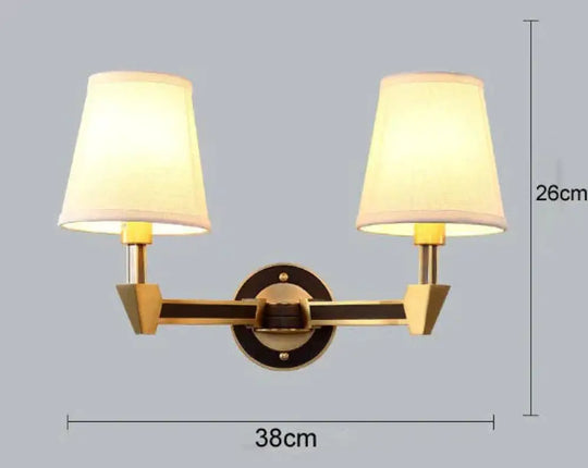 Nordic Minimalist Bedroom Bedside Full Copper Wall Lamp Double Lamps
