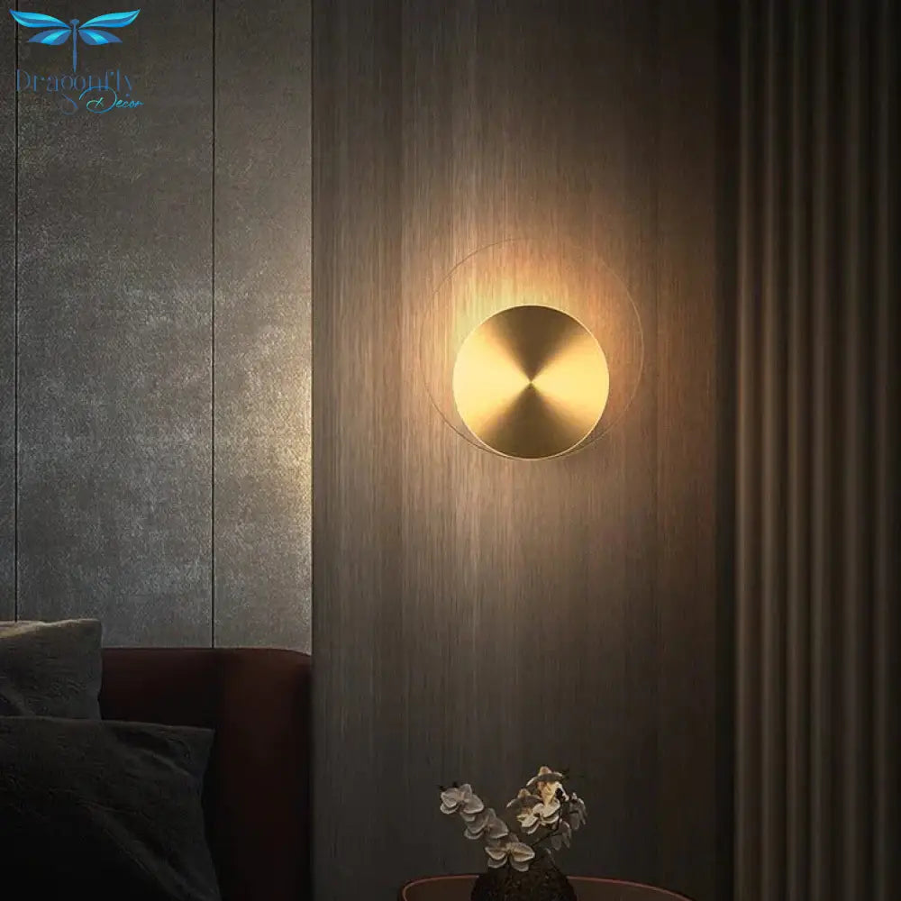 Nordic Minimalist Bedside Lamp Bedroom Full Copper Wall Lamps