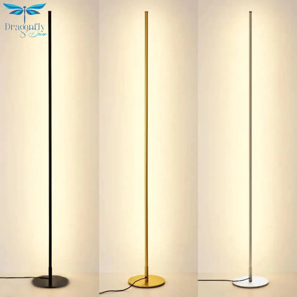 Nordic Minimalist Led Floor Lamps Creative Stand For Living Room Led Black Metal Luminaria Standing