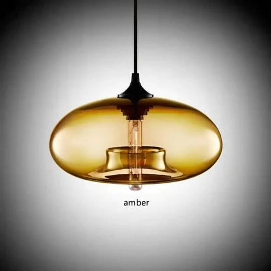 Nordic Modern Hanging 7 Color Glass Pendant Light Amber