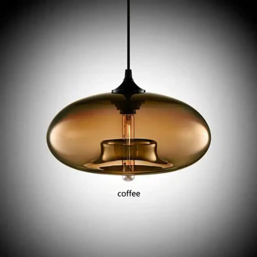Nordic Modern Hanging 7 Color Glass Pendant Light Coffee