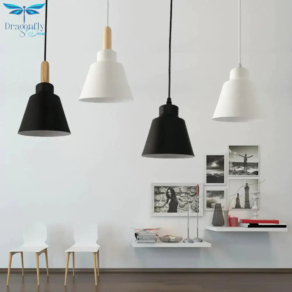 Nordic Modern Hanging Lights E27 Aluminum Wood Pendant Lights Household Restaurant Decorative