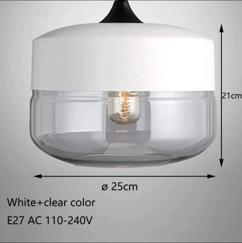 Nordic Modern Loft Hanging Glass Pendant Light For Kitchen Bar Living Room Bedroom White And Clear 1