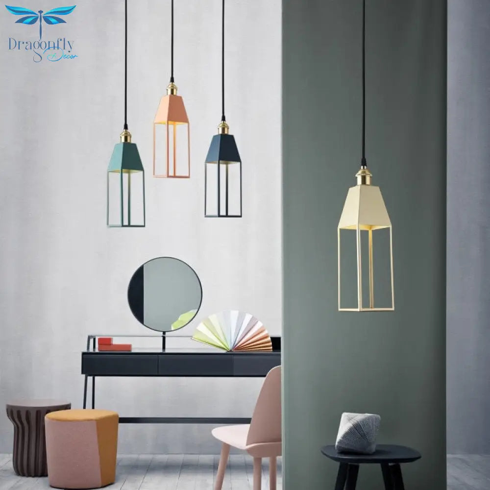 Nordic Modern Macaroon Colorful Led Pendant Light Individual Creative Hanging Lamp Restaurant
