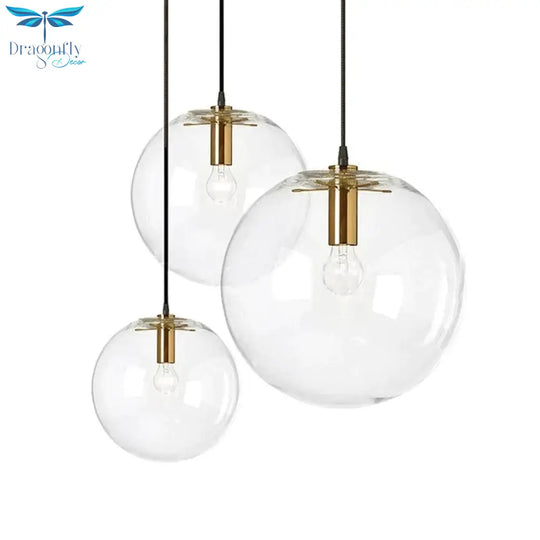 Nordic Modern Minimalist Glass Ball Pendant Lamp Single-Head Restaurant Bar Light E27