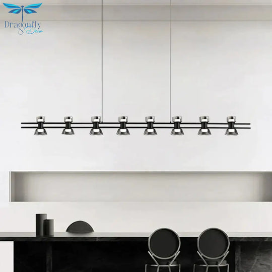 Nordic Modern Minimalist Light Luxury Bar Led Strip Lamp Kitchen Island Table Light Fixture Pendant