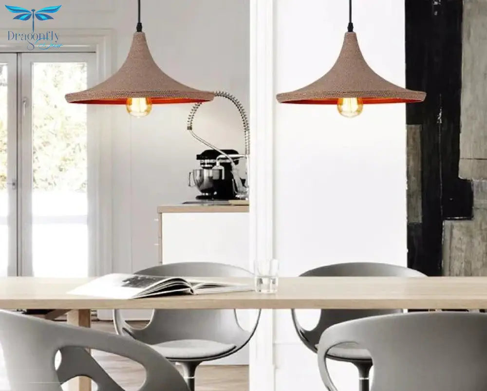Nordic Modern Pendant Lights Kitchen Lamp Vintage Loft Ceiling Island Hanglamp Dining Room Rope