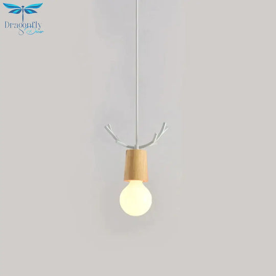 Nordic Modern Simple Wood Little Antlers Pendant Lights Restaurant Dining Table Kitchen Bed
