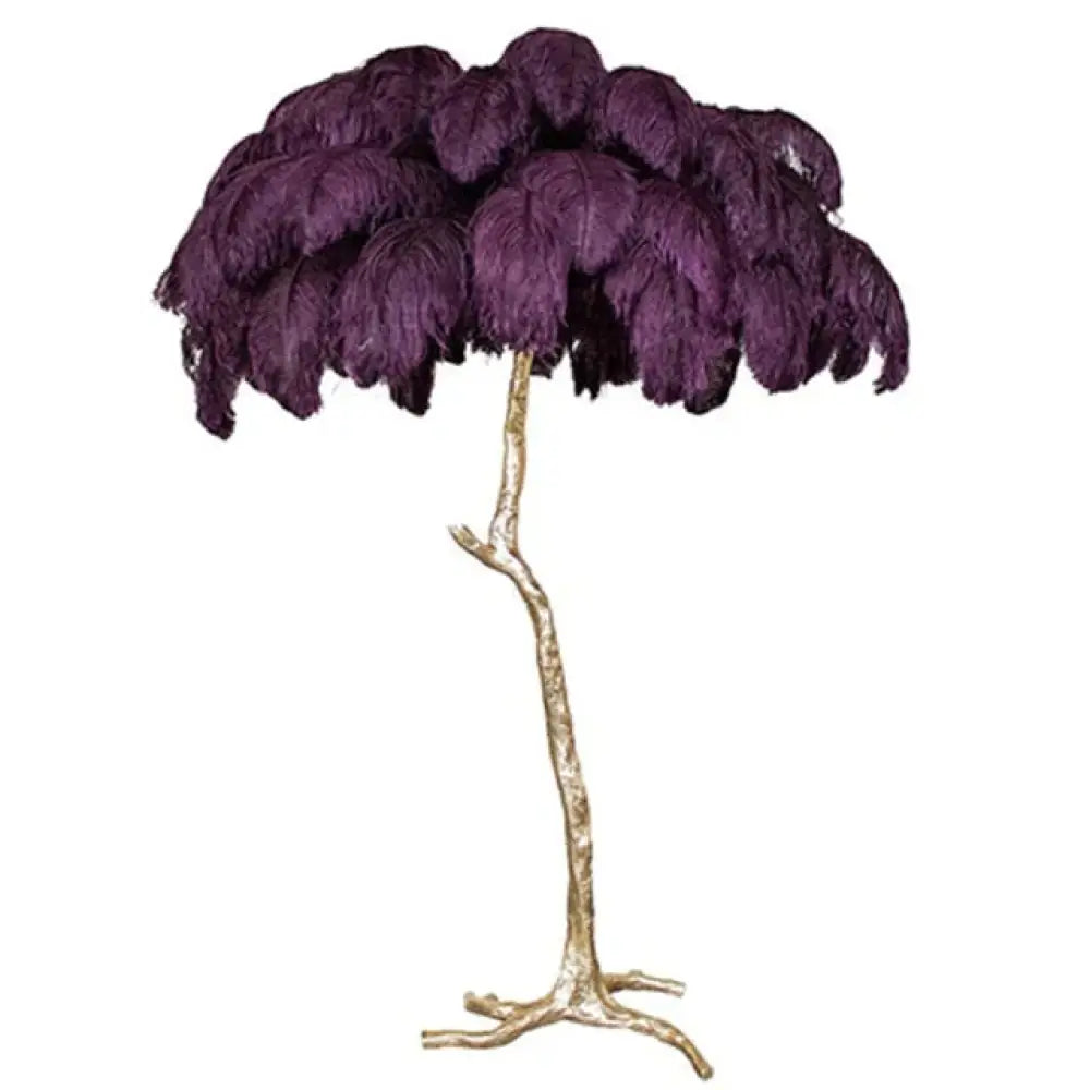 Nordic Ostrich Feather Floor Lamp Stand Light Copper Modern Interior Lighting Decor Home Lights