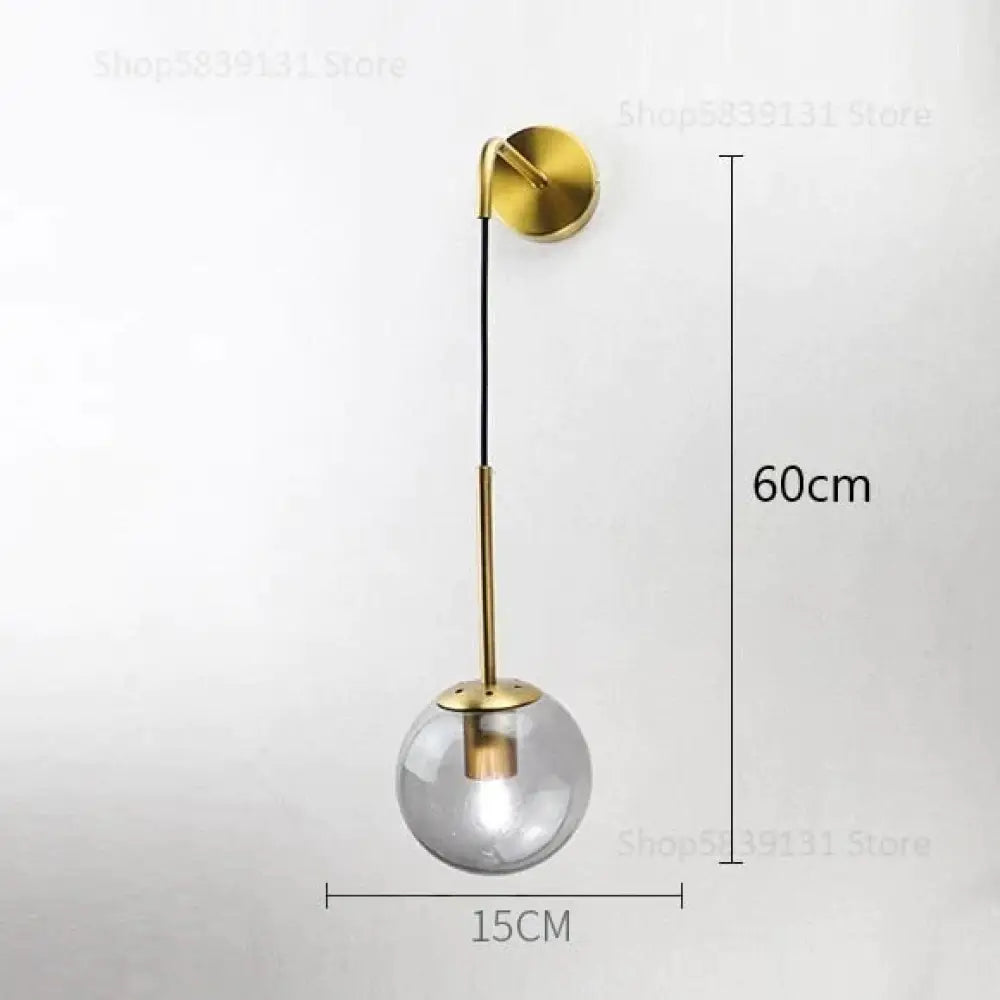 Nordic Retro Modern Glass Ball Wall Lamps For Bedside Living Room Corridor Staircase Lighting