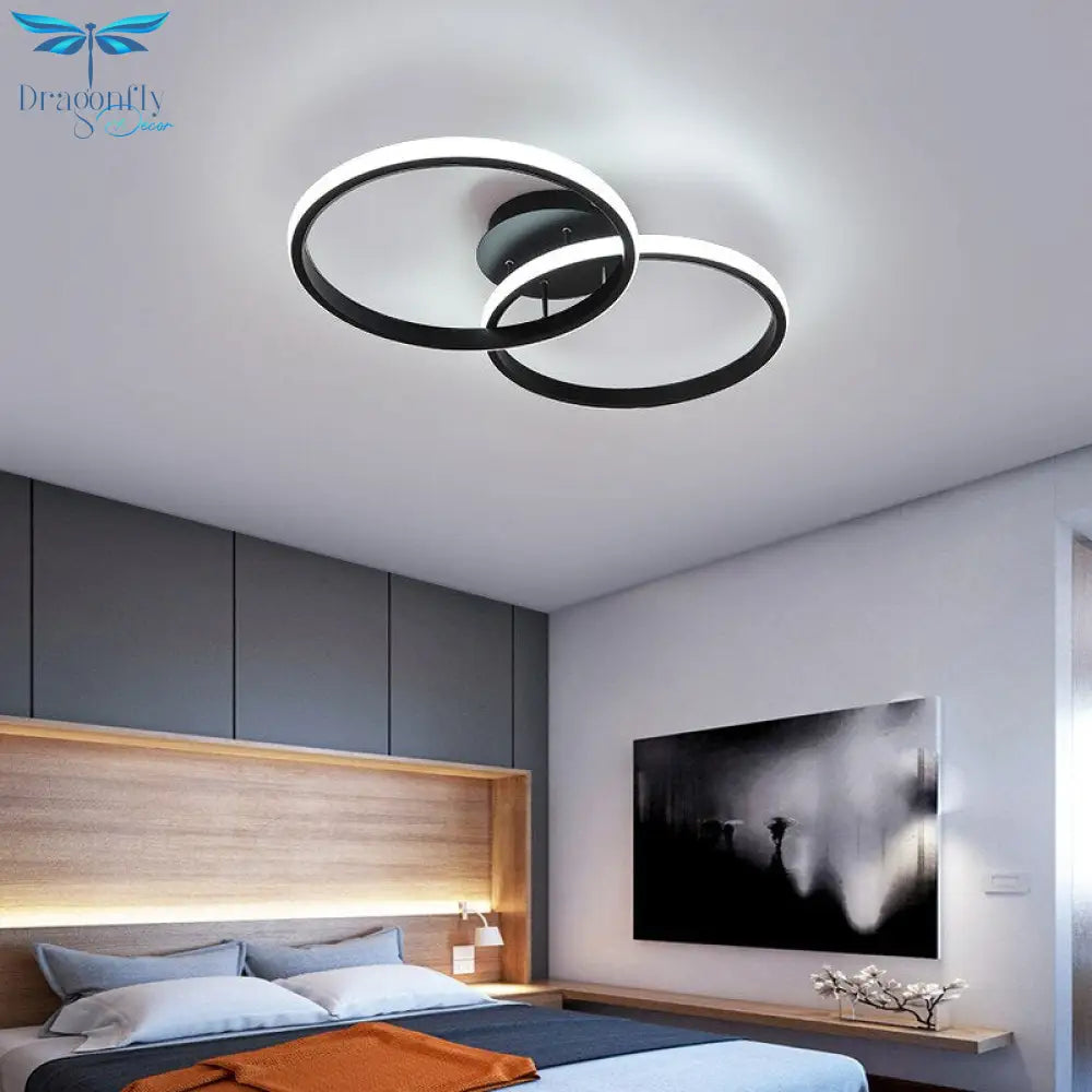 Nordic White Led Ceiling Lights For Living Room Dining Rings Lamps Kitchen Bedroom Indoor Fixture