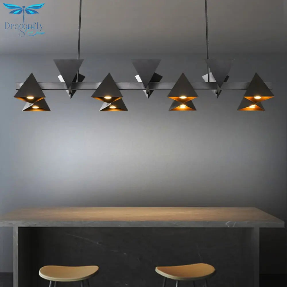 Nova Geometric Led Chandelier: Black Postmodern Lighting For Living Dining Room Restaurant Villa