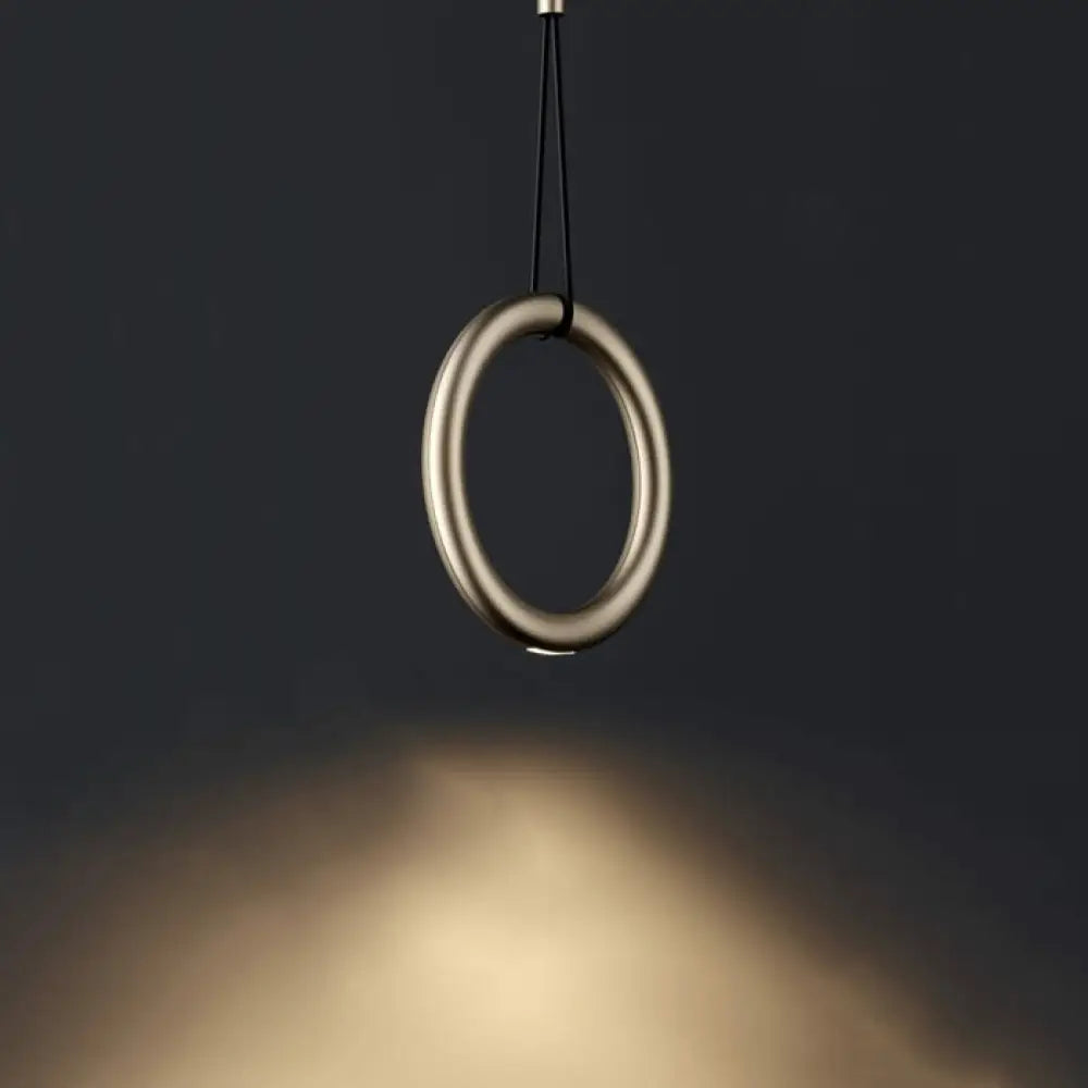Nova - Modern Led Ring Circle Pendant Lamp For Restaurant Bar Bedroom And Staircase Gold / 3 Colors