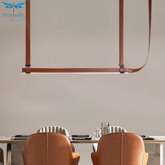 Novelty Belt Led Chandeliers Dining Room Bar Kitchen Hanging Light Fixtures Indoor Art Deco