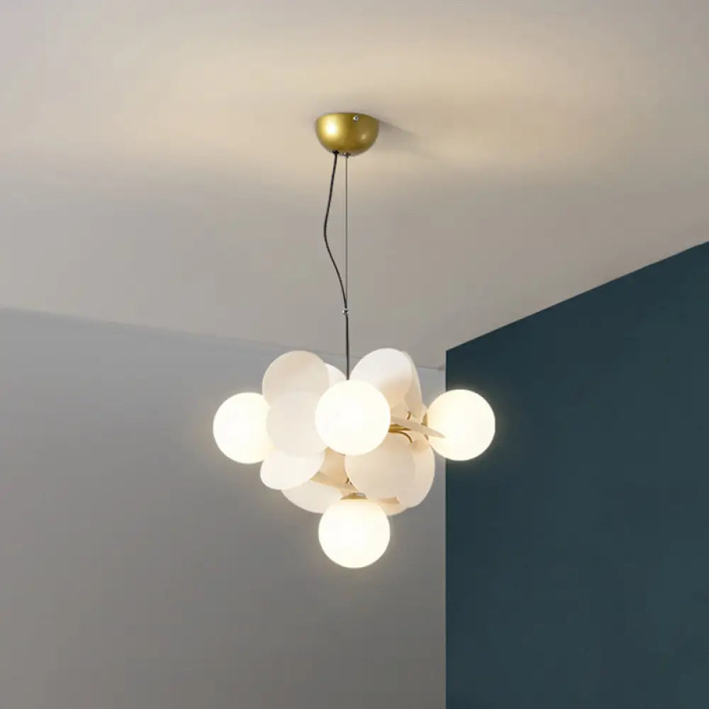 Odile - Cartoon Balloon Hanging Light Fixtures Metallic Drop Pendant With Glass Shade For Bedroom 5
