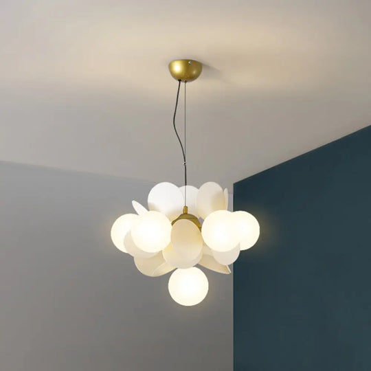 Odile - Cartoon Balloon Hanging Light Fixtures Metallic Drop Pendant With Glass Shade For Bedroom 6