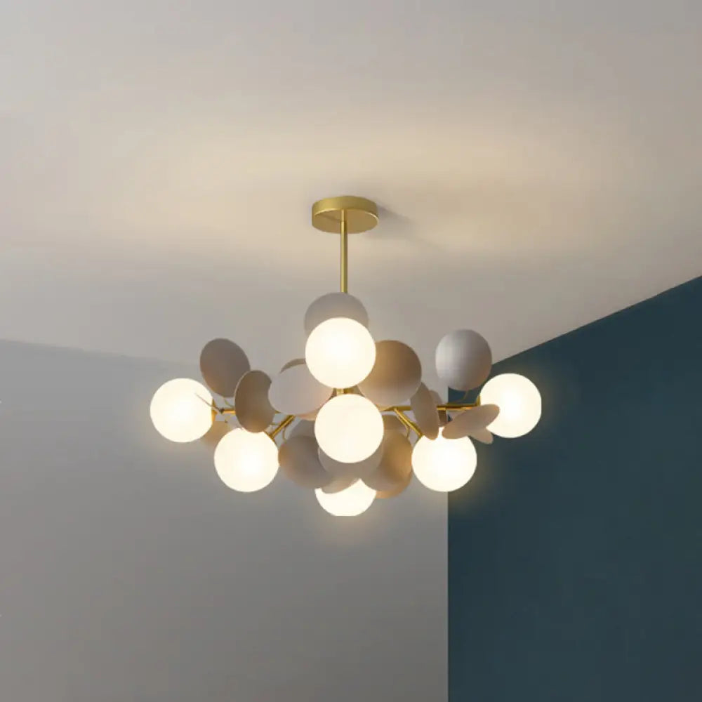 Odile - Cartoon Balloon Hanging Light Fixtures Metallic Drop Pendant With Glass Shade For Bedroom 8