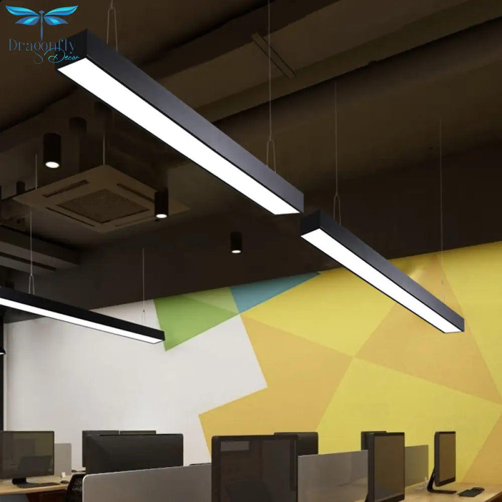 Olga - Linear Minimalist Led Suspension Light Fixture Aluminum Office Ceiling Pendant