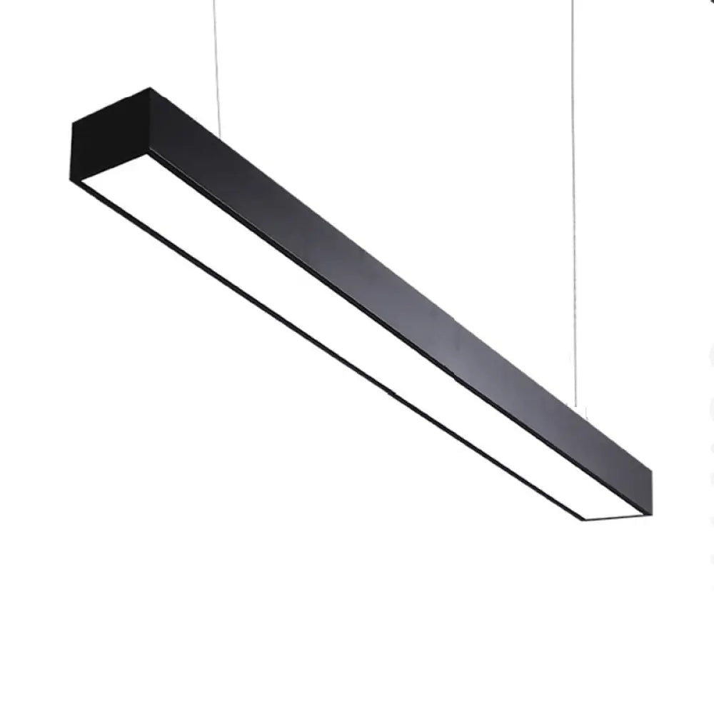 Olga - Linear Minimalist Led Suspension Light Fixture Aluminum Office Ceiling Pendant Black / 35.5 4