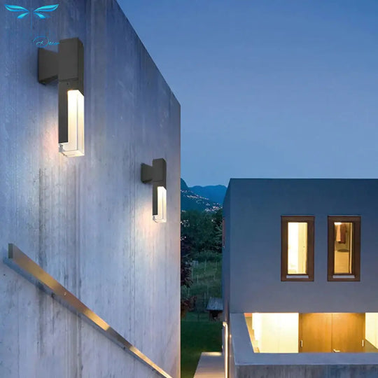 Outdoor Motion Sensor Led Wall Lamp Waterproof Garden Porch Sconces Villa Hotel Courtyard Aisle