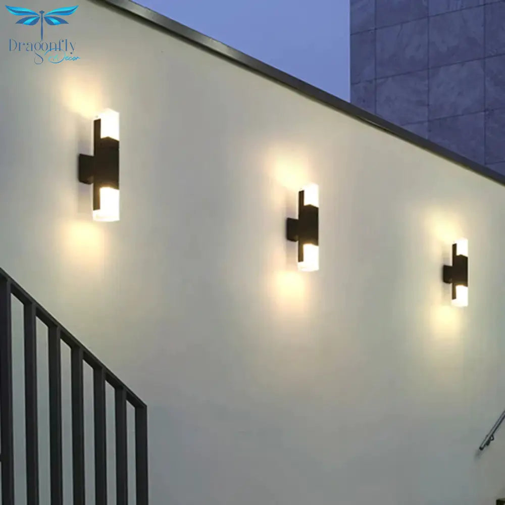 Outdoor Motion Sensor Led Wall Lamp Waterproof Garden Porch Sconces Villa Hotel Courtyard Aisle
