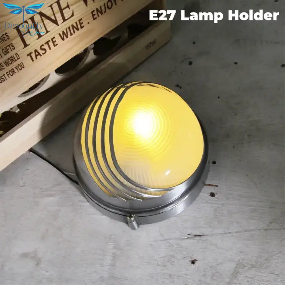 Outdoor Retro Led Wall Lamp E27 Industrial Vintage Ip65 Waterproof Glass Ceiling Sconce Bathroom