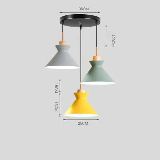 Pack Of 3 Dining Room Pendant Lamp Lights Macaroon Colorful Led Modern Hanglamp For Kitchen Island
