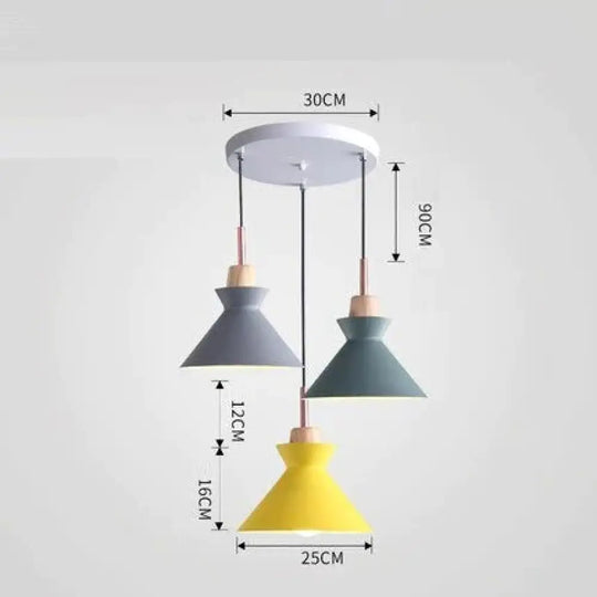 Pack Of 3 Dining Room Pendant Lamp Lights Macaroon Colorful Led Modern Hanglamp For Kitchen Island