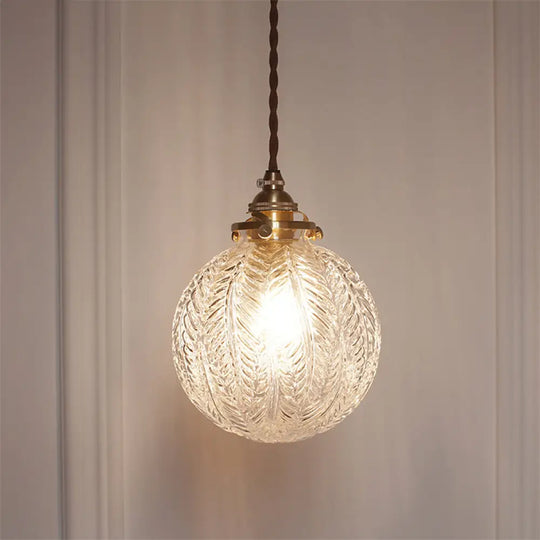 Pauline - Modern Industrial Sphere Ceiling Light Single Clear Glass Hanging Pendant For Living Room