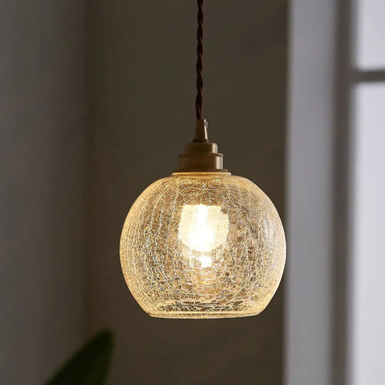 Pauline - Modern Industrial Sphere Ceiling Light Single Clear Glass Hanging Pendant For Living Room