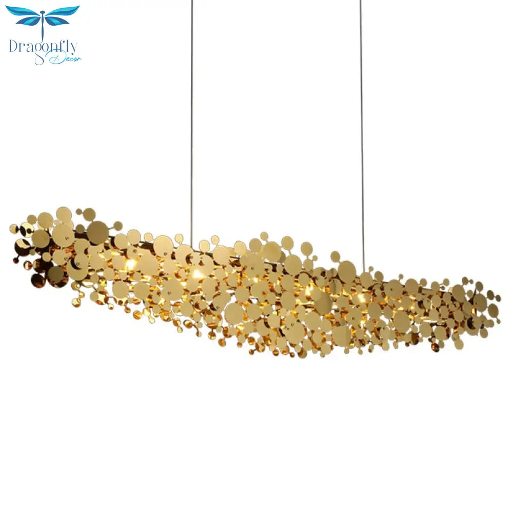 Pendant Lamp In Luxury Restaurant Post - Modern Dining Room Chandeliers Stainless Steel Gold/Chrome