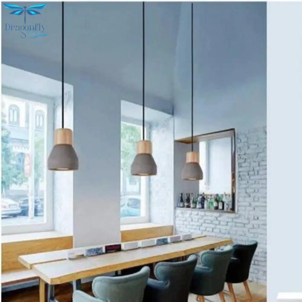 Pendant Lights Modern Fashion Ceiling Lamp Home Lighting Fixture Wood Cement Hanglamp For Kitchen