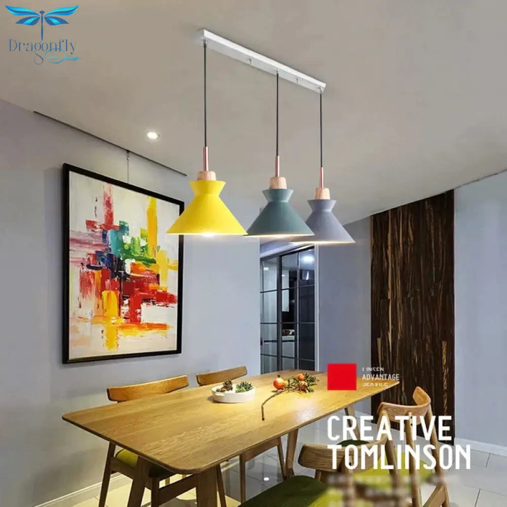 Pendant Lights Nordic Personality Art Creative Macaron Restaurant Living Room Bedroom Office Solid