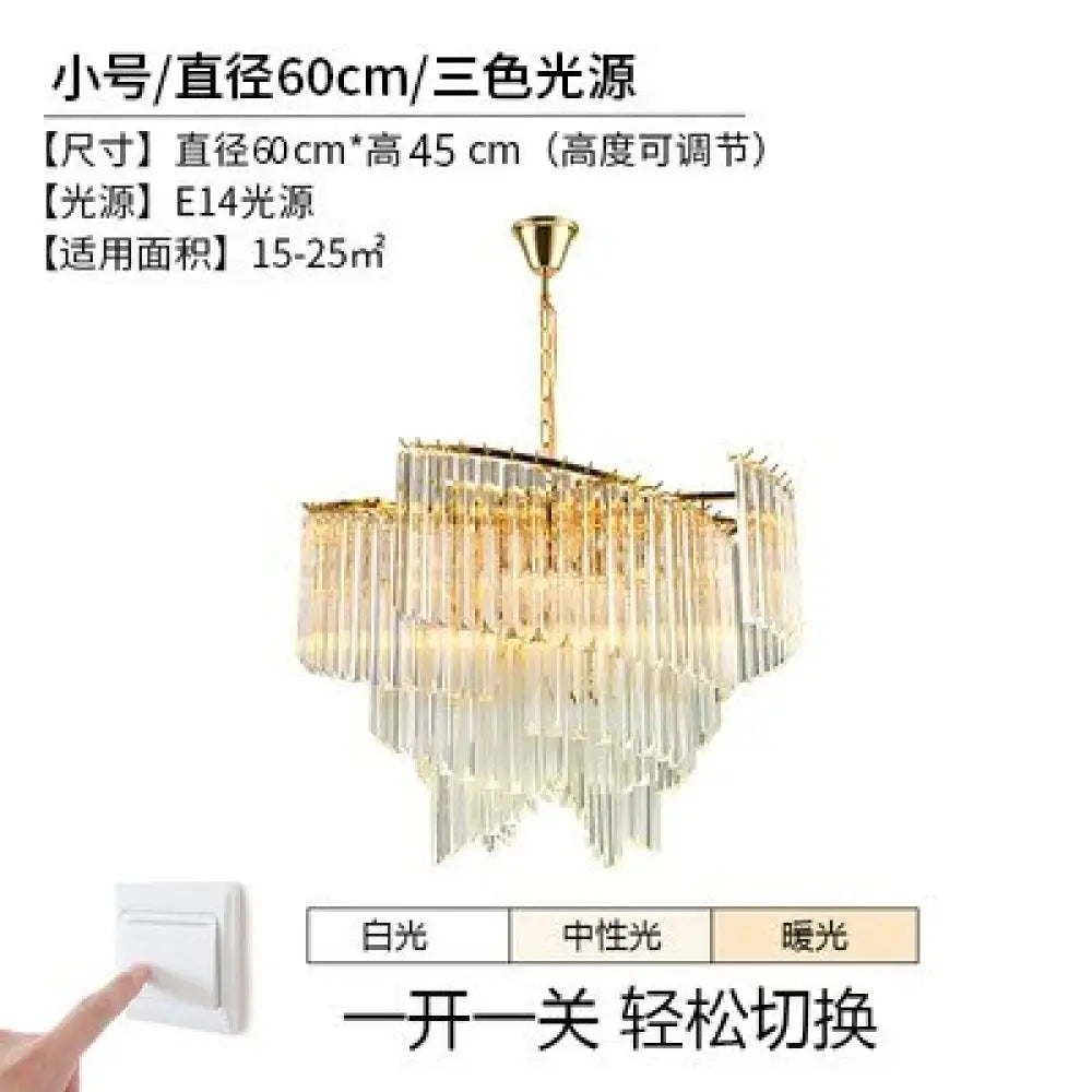 Polaris - Modern Luxury Crystal Chandelier For Living Room Dining And Bedroom D60Cm H45Cm / Cold