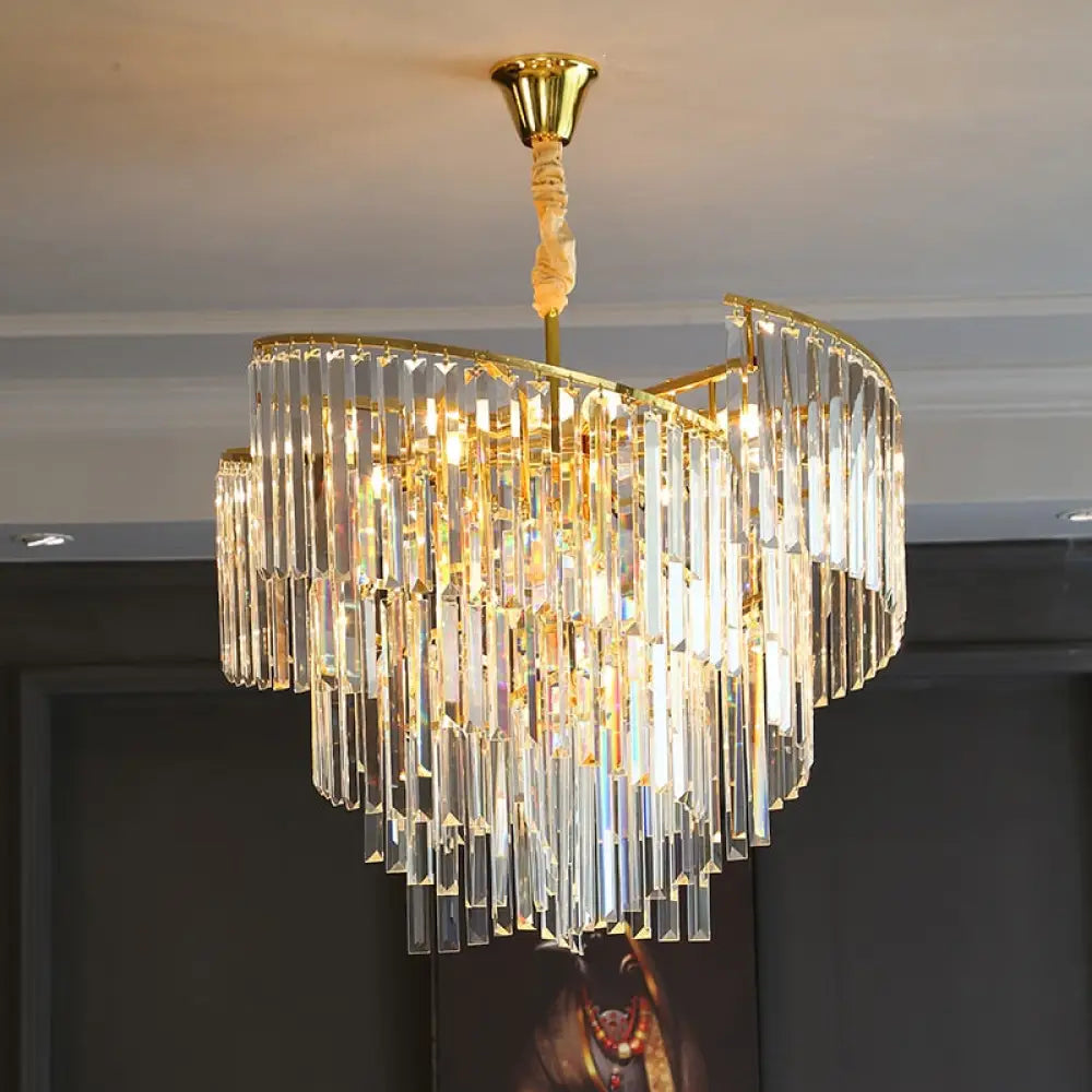 Polaris - Modern Luxury Crystal Chandelier For Living Room Dining And Bedroom D80Cm H57Cm / Cold
