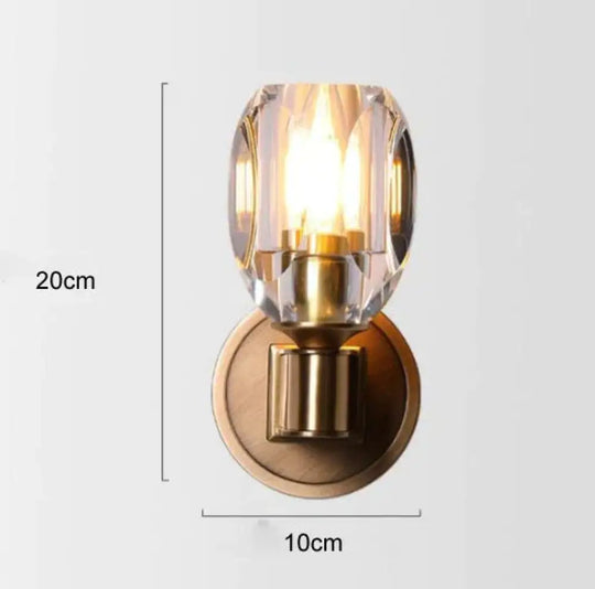 Post - Modern Light Luxury Crystal Copper Wall Lamp Lampshade Lamps