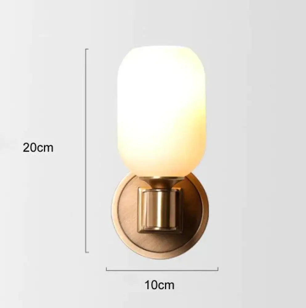 Post - Modern Light Luxury Crystal Copper Wall Lamp White Lampshade Lamps