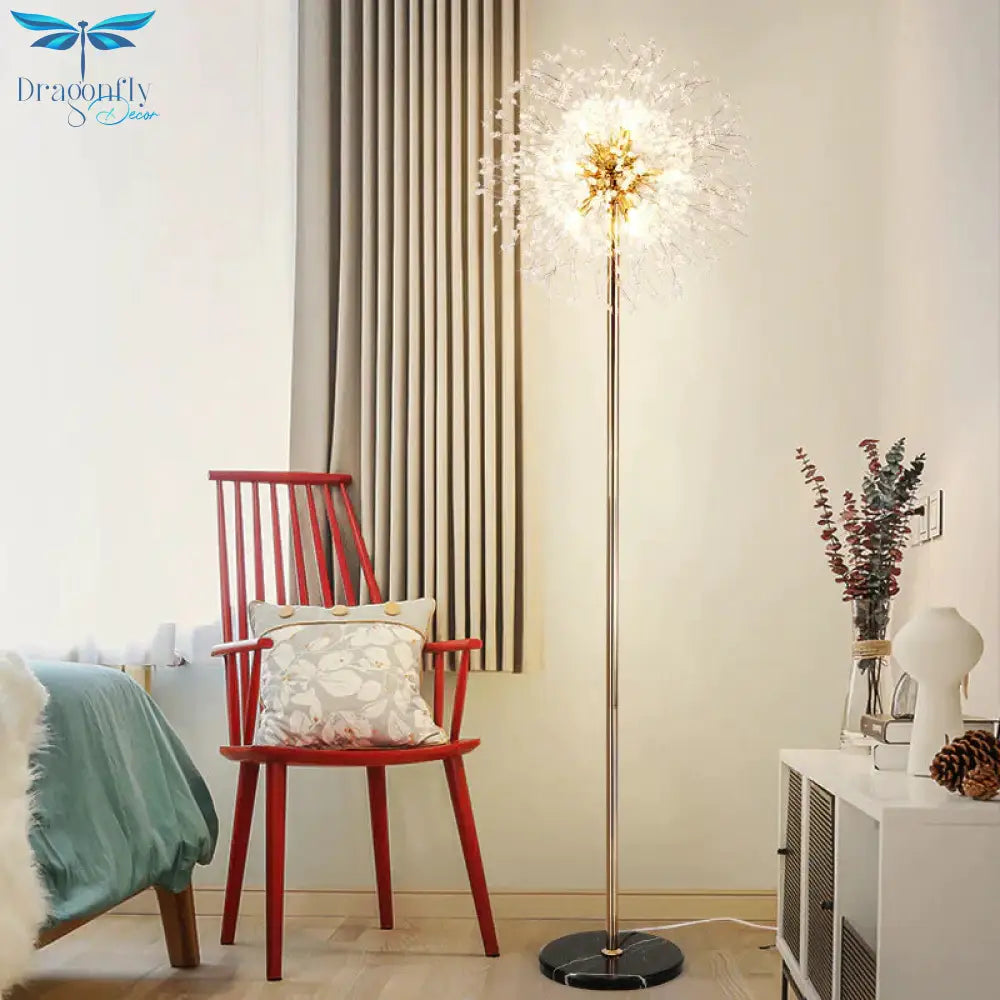 Post - Modern Luxury Wind Floor Lamp Living Room Bedroom Study Vertical Table Dandelion Lamps
