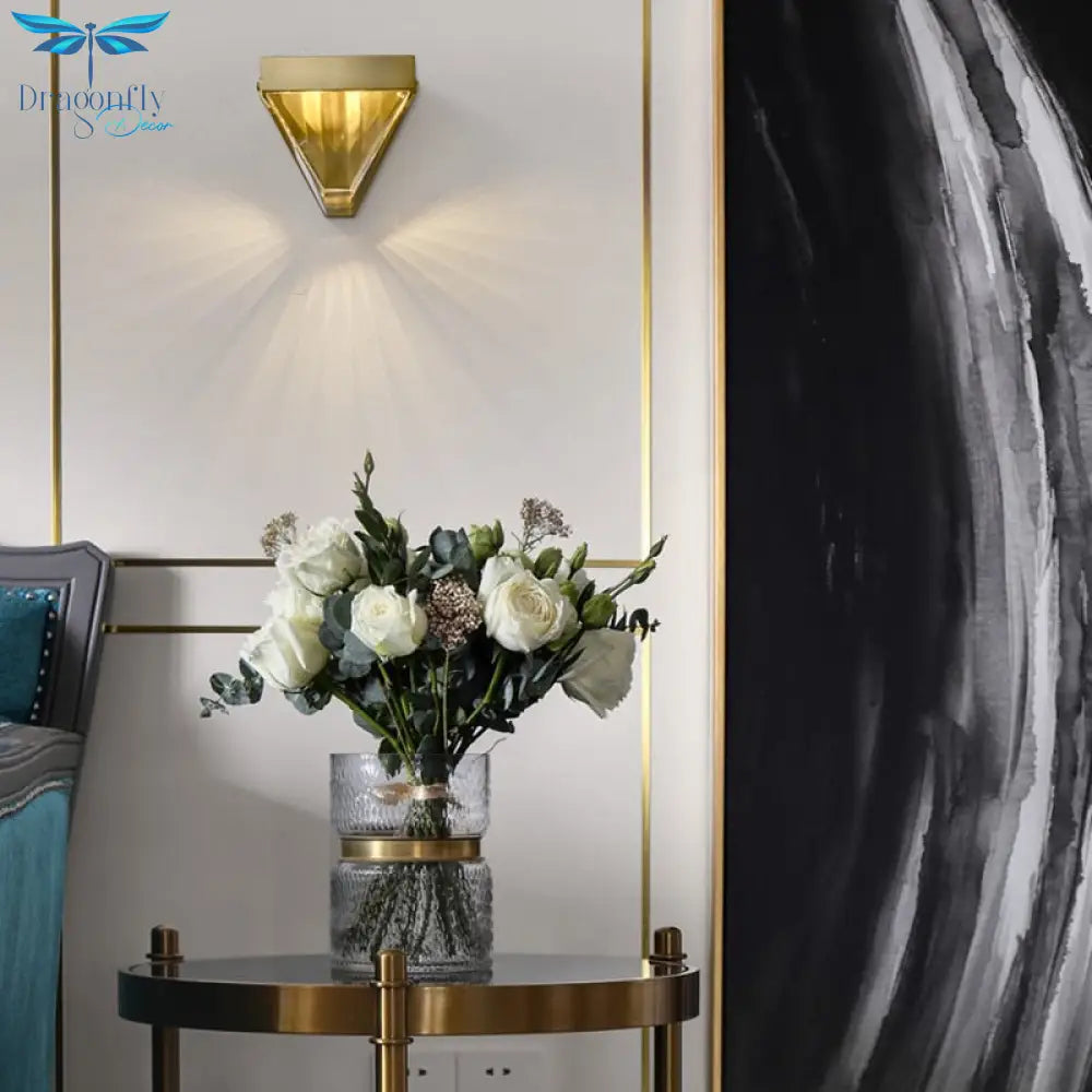 Post - Modern Minimalist Crystal Lamp Bedside Wall Luxury Full Copper Tv Background Light Wall Lamp