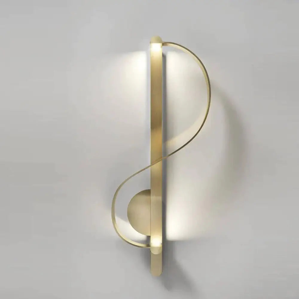 Postmodern Minimalist Creative S - Shaped Copper Wall Lamp All Copper / Warm Light Lamps