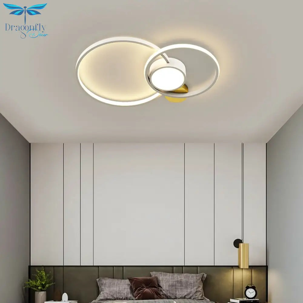 Postmodern Minimalist Living Room Chandeliers Creative Aluminum Bedroom Lamp Led Art Study Ceiling