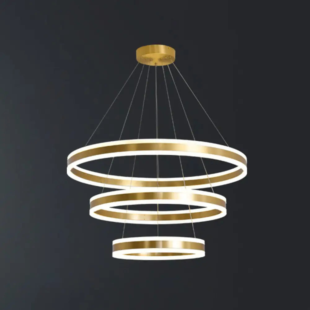Rastaban - Ring - Shaped Led Chandelier: Modern Simplicity Design Gold / 16 + 23.5 + 31.5 Up & Down