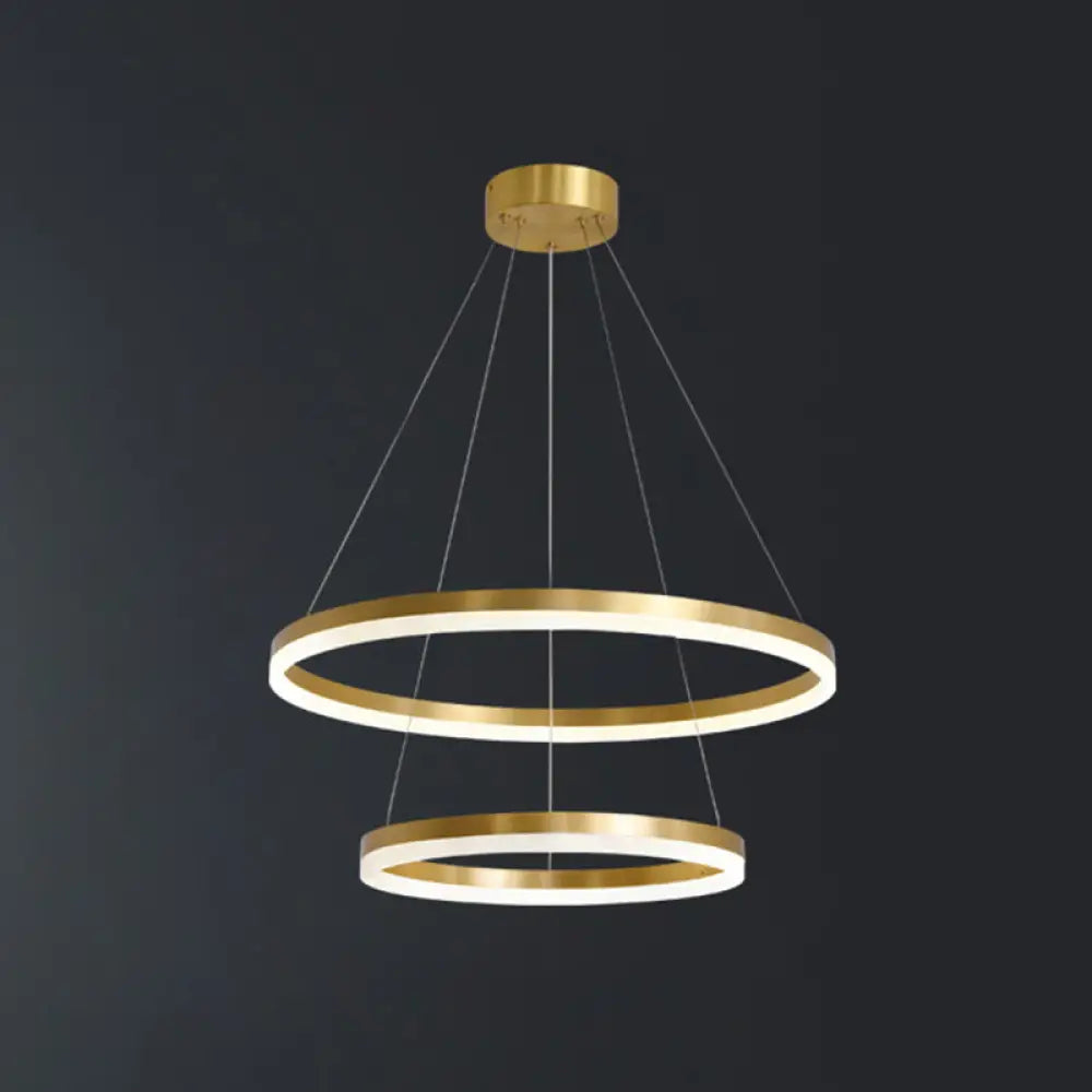 Rastaban - Ring - Shaped Led Chandelier: Modern Simplicity Design Gold / 16 + 23.5 Down