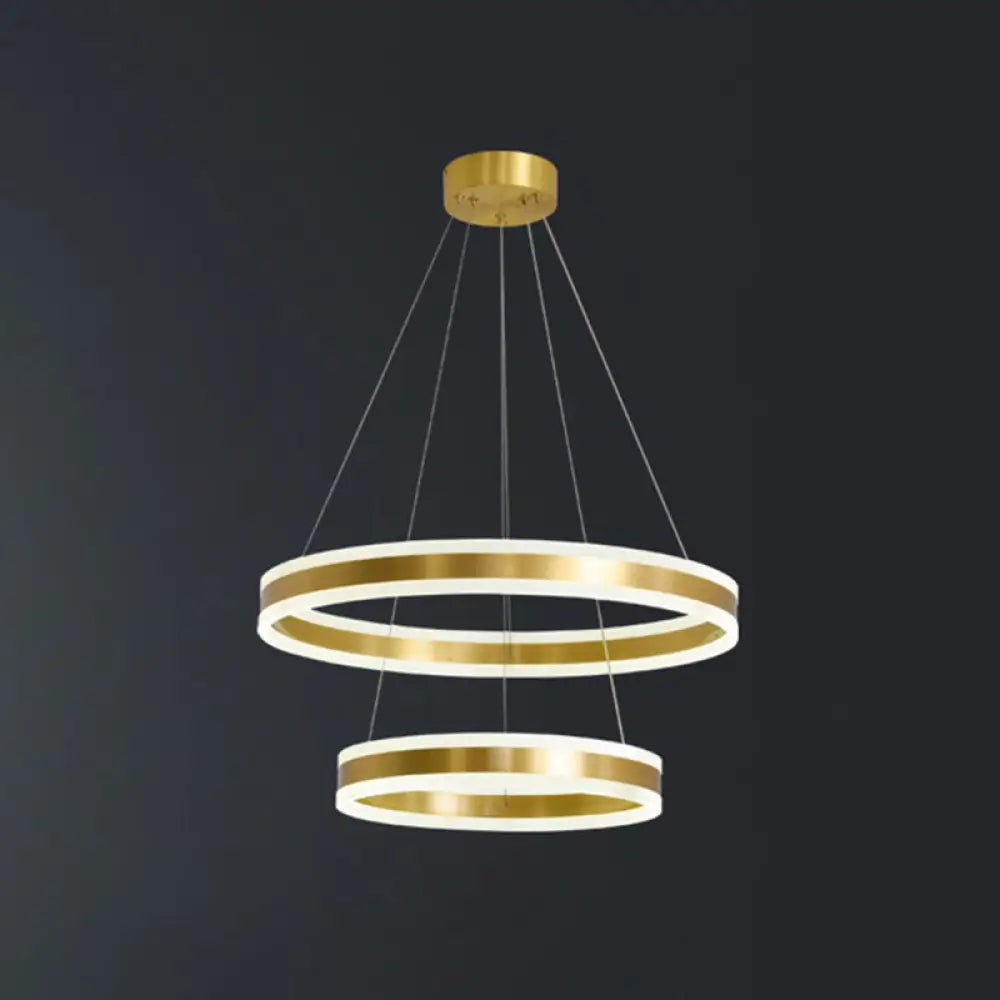 Rastaban - Ring - Shaped Led Chandelier: Modern Simplicity Design Gold / 16 + 23.5 Up & Down