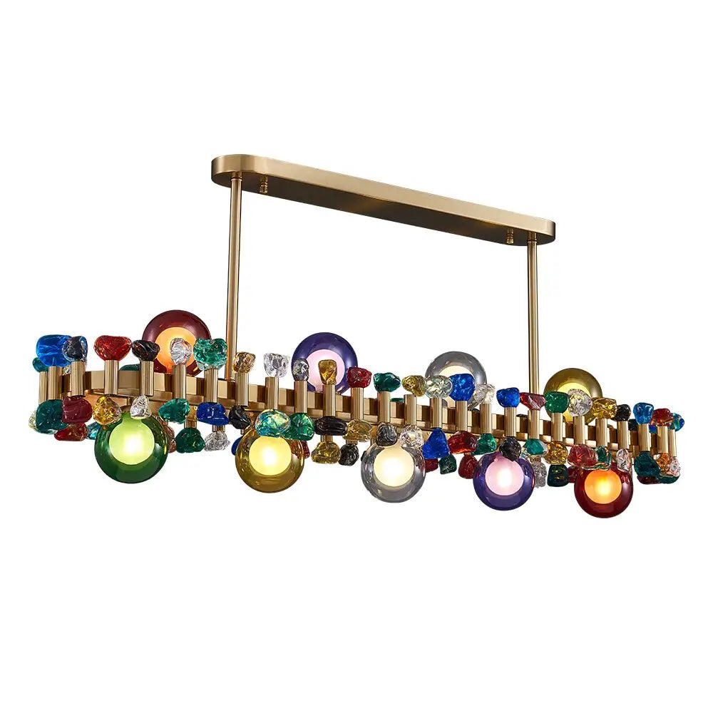 Rectangle Color Crystal Chandelier For Dining Room Kitchen Island Hanging Lamp Interior Lighting /