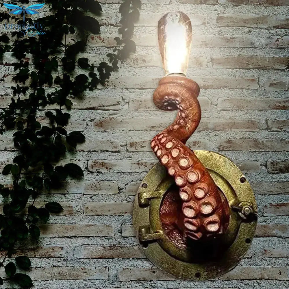 Retro Octopus Tentacle Wall Lamp Red Purple Green Wall