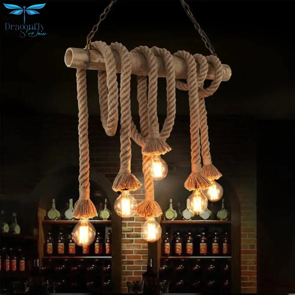 Retro Rope Pendant Light Lamp Loft Vintage Personality Industrial 18Mm 25Mm E27 Edison Bulb